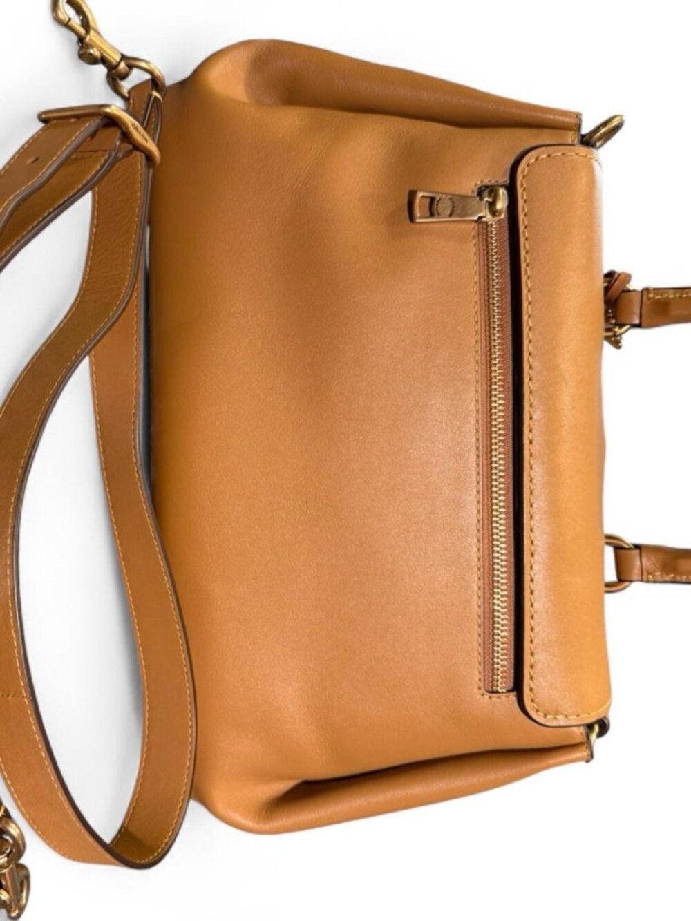 Coach Slouchy Rogue Top Handle in Honey Brown - Picture 5 of 8
